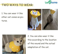 Cat Recovery Collar - Cute Flower Neck Cat Cones After Surgery, Adjustable, Surgery Recovery Elizabethan Collars for Kitten Cats Puppy Rabbits M Size (2pcs)