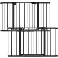 Cumbor 2 Pack 29.7-54.2" Baby Gate for Stairs, Mom's Choice Awards Winner-Auto Close Dog Gate for doorways, Easy Install Pressure Mounted Pet Gate Indoor, Walk Thru Wide Safety Gate for Dog, Black