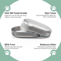Bowl & Mat Set for Automatic Microchip Cat Pet Feeder - Silver Bowls / 2+1 Pack - image 3