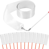 12PCS Red Dance Ribbons, Red Party Favors - White 12PCS
