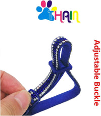 THAIN Basic Adjustable Cat Collar Bling Diamond Breakaway with Bell - Blue - image 3