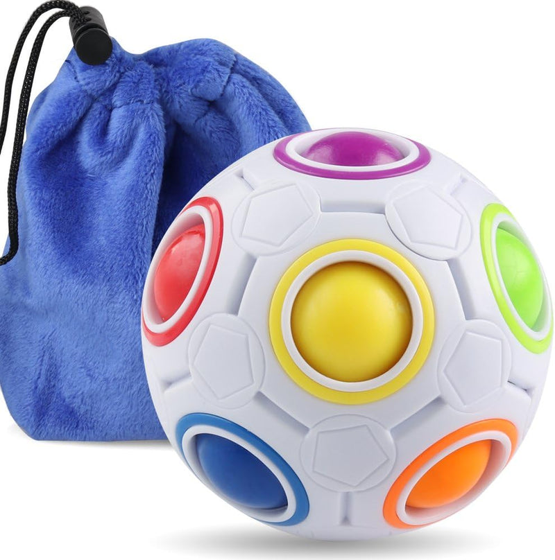 Coogam Rainbow Puzzle Ball with Pouch Color-Matching Puzzle Game Toy