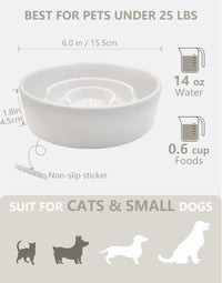 Ceramic Slow Feeder Dog Bowls - White / 6 Inches - image 4