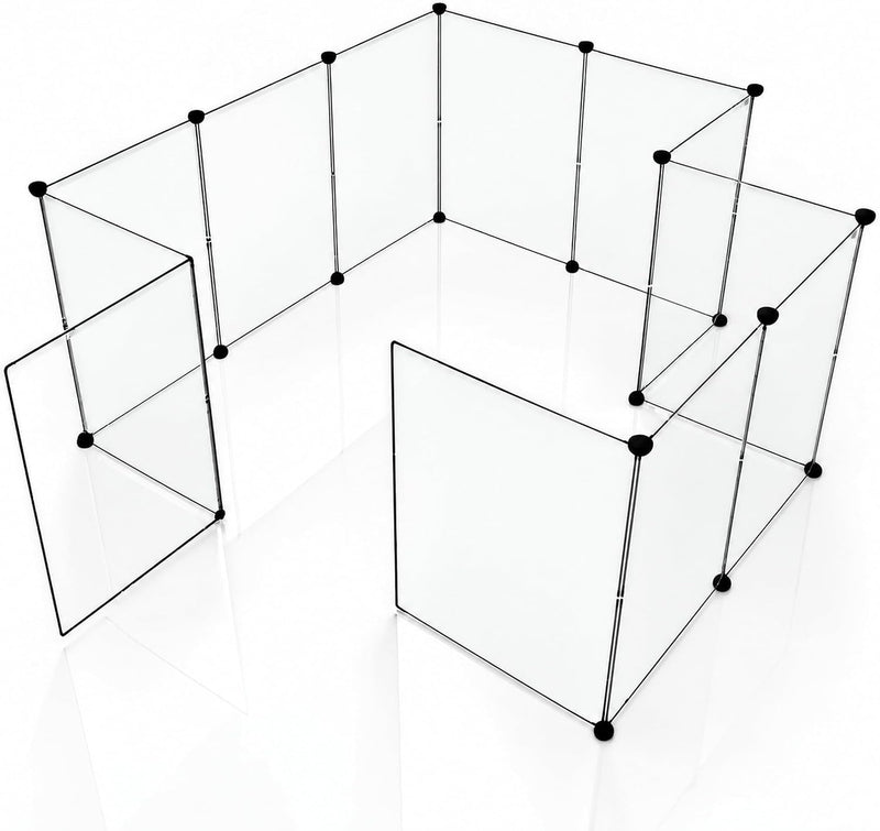 BRIAN & DANY Dog Playpen, Large Transparent Pet Playpen - 12 PCS