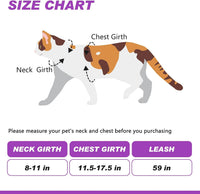 Cat Harness and Leash Set with Airtag Holder for Walking & Travelling - Purple - image 4