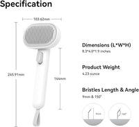 Aumuca Cat Brush for Shedding, Cat Brushes for Indoor Cats, Cat Brush for Long or Short Haired Cats, Cat Hair Brush Cat Grooming Deshedding Brush for Dog Kitten Horse Massage Removes Loose Fur, White