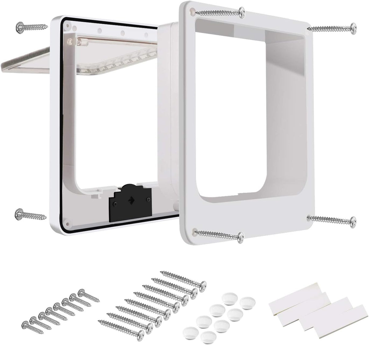 CEESC Medium Cat Door for Interior/Exterior, for Pets <15.75" - XL- Inner size: 7.7"(W) x 8.9"(H) / White - image 4