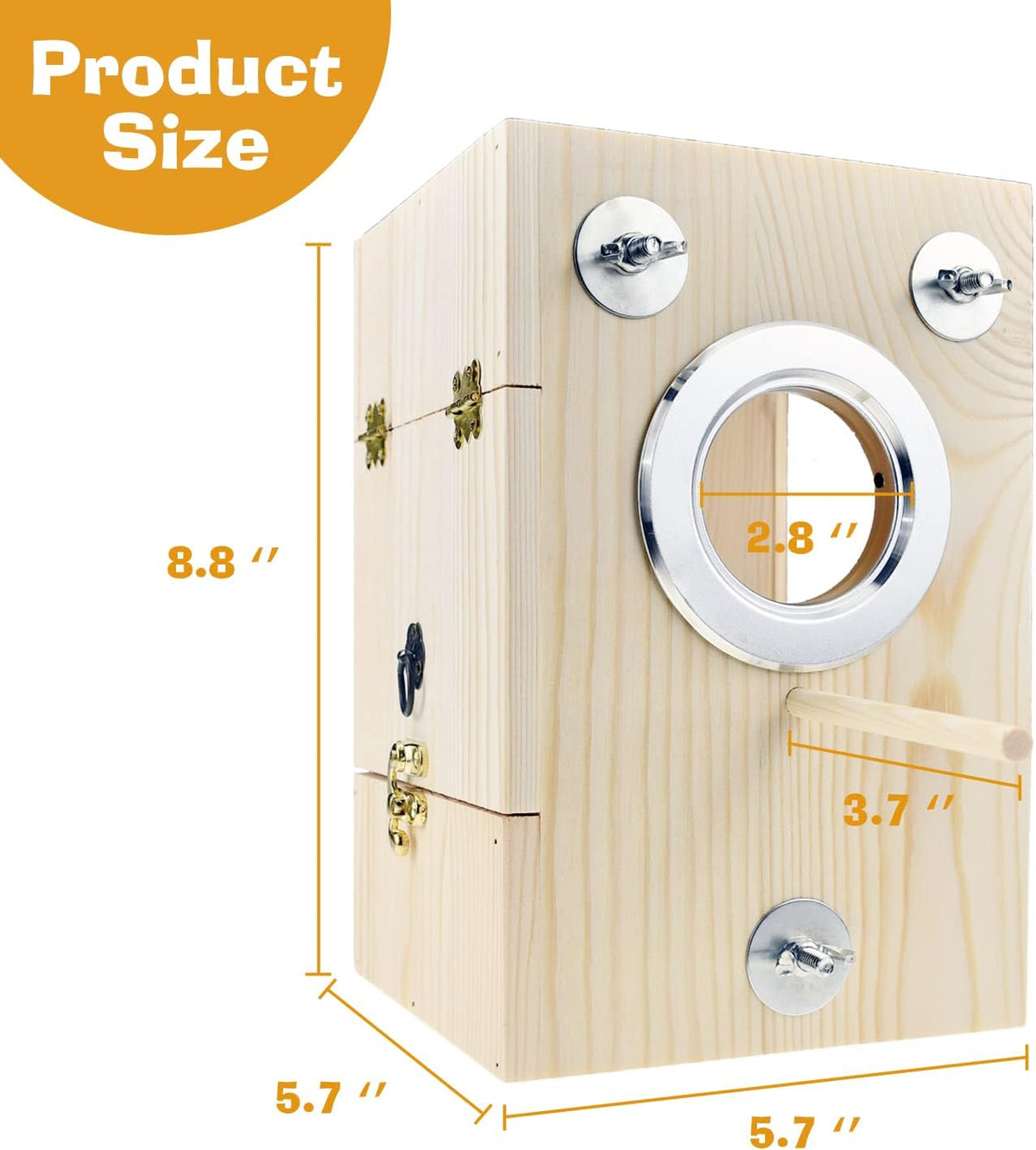 Bird Nest Box Parakeet Breeding Nest Box Bird Nest House Wooden - Small - image 2
