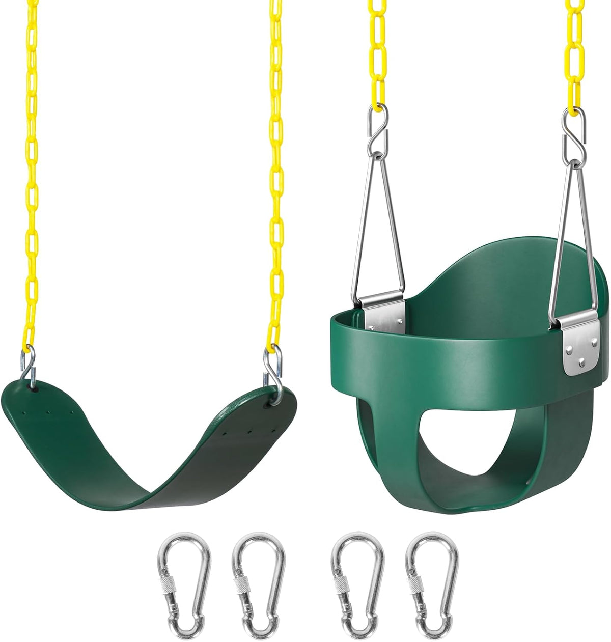 DECORLIFE Toddler Swing, Baby Swing Outdoor - Green - 2 Pack