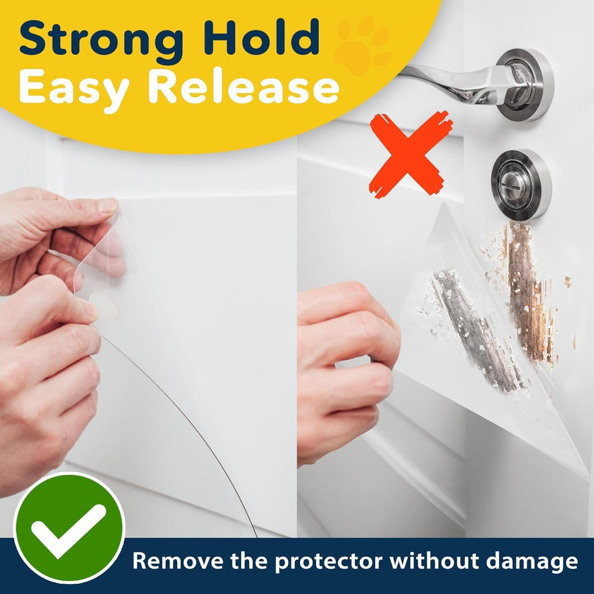 PROTECTO Door Protector from Dog Scratching, 35.5x24 - 2-pack Clear / 30 x 6" - image 2