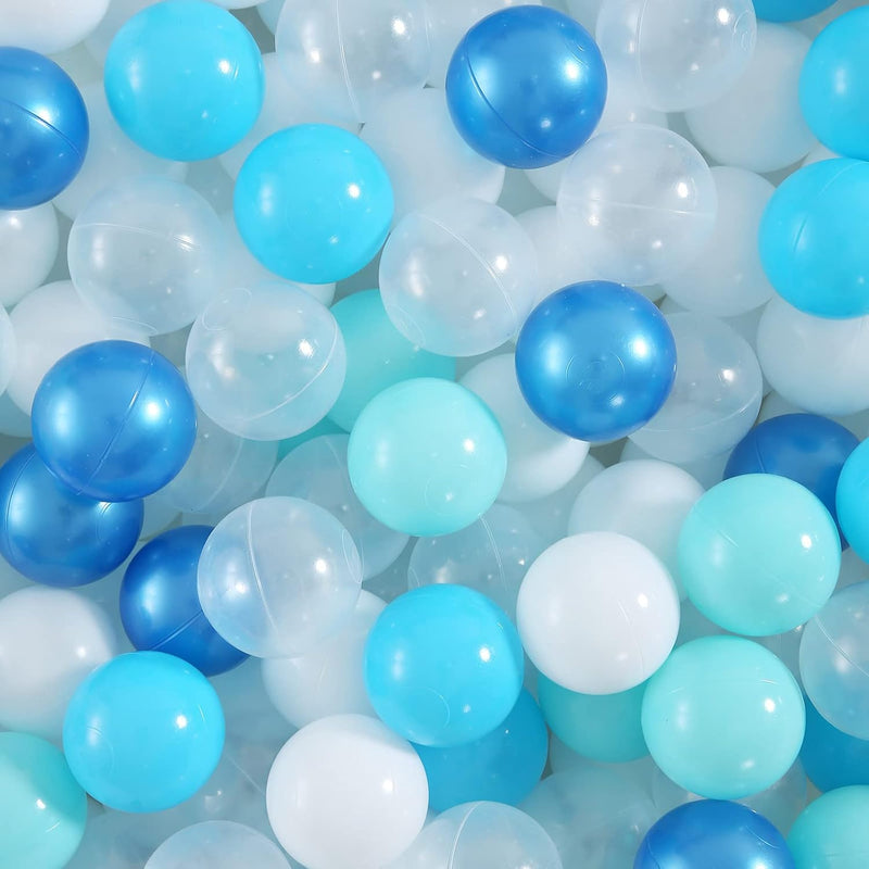 Realhaha Ball Pit Balls Baby Plastic Playpen Playball 2.15″ - Dark Blue Blue Green White Clear / 50 balls