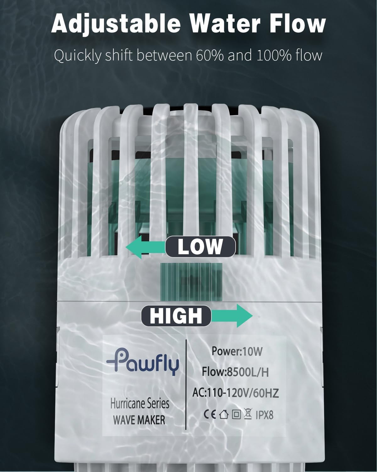Pawfly Wave Maker for Aquarium, 800 GPH 3W Aquarium Powerhead - for Tanks up to 150 Gallons - image 3