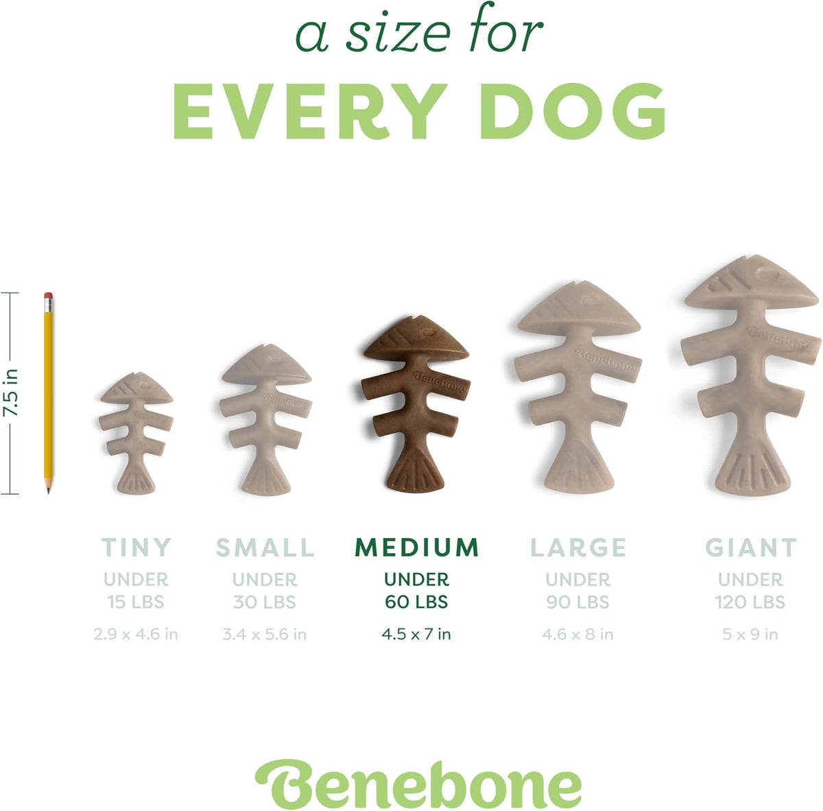Benebone Fishbone Durable Dog Chew Toy for Aggressive Chewers - REAL Jack Salmon / Fishbone / Medium - image 4