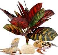 FLmoving artificial reptile plant for terrarium with heavy resin base