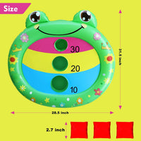 JOINBO inflatable shark pool cornhole board floating with 3 bean bags - view 15