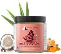 kin+kind Hip+Joint Supplement Dogs & Cats - Vet Formulated Natural Formula with Organic Turmeric, Black Pepper and Coconut- Made in USA - 8 oz (Large)