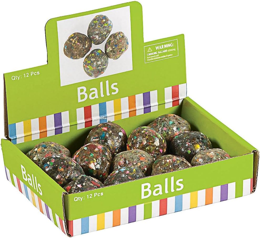 Fun Express rock-shape rubber bouncy balls that look like realistic rocks, 12 pack - view 4