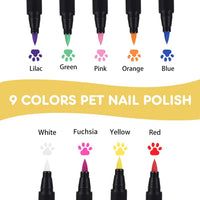 9 Colors Dog Nail Polish Pens Quick Dry, Dog Safe Nail Polish - 9 Pcs - image 2