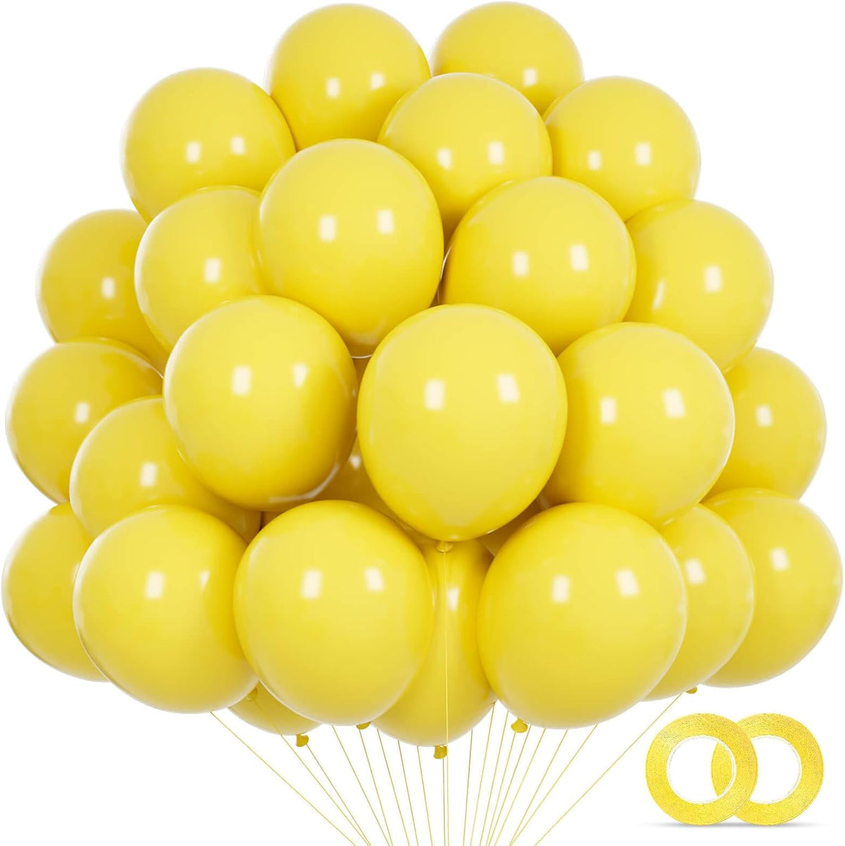 110pcs Black Balloon 12 inch - 5inch(small) / B08-yellow