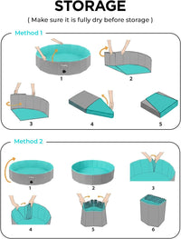 Furrybaby Foldable Dog Pool Non-Slip Hard Bath Tub Indoor Outdoor - 64*12inch / Grey,blue - image 3