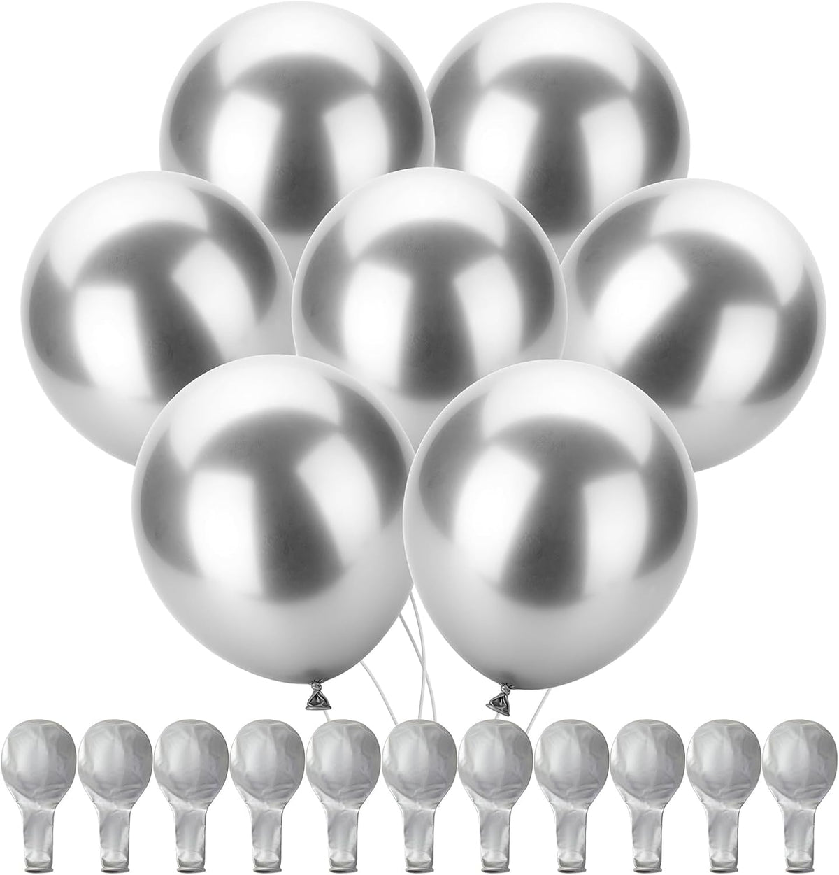 Mr. Pen, Balloons Assorted Colors - Metallic Silver / 100 Pack