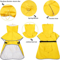 Dog Raincoat Waterproof Adjustable Rain Jacket Small Dogs Green - Yellow / XL-Fit for 15-21 pounds - image 4