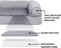 Furhaven Orthopedic Dog Bed for Large Dogs w/ Removable Bolsters - Jumbo Plus / Gray - image 4