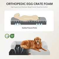 Orthopedic Washable Dog Bed for Extra Large Dogs - Grey White / 53.0"L x 42.0"W x 8.0"Th - image 2