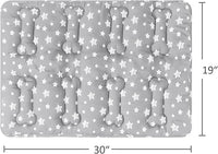 Dog Crate Mat (30" X 19") 2 Pack, Soft Dog Bed Mat with Cute Prints, Personalized Dog Crate Pad, Anti-Slip Bottom, Machine Washable Kennel Pad, Grey