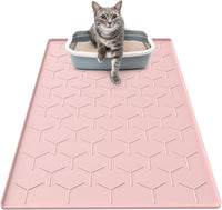 Silicone Cat Litter Mat 34×22 inch, Easy to Clean, Gray – Daily Care for Cats - 34" X 22" / Pink