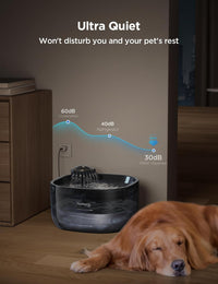 7L/1.8Gal Dog Water Fountain for Large Dog - Clear Blue Pet Fountain+2 Filters - image 4