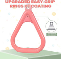 LadyRosian trapeze swing bar with plastic gym rings and two 47 inch hanging chains - view 24