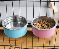 Stainless Steel Removable Pet Food Bowl - (Round) Pink/Blue / 2 - image 3