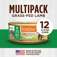 Instinct Original Grain Free Real Lamb Recipe Natural Wet Canned Cat Food by Nature's Variety, 5.5 Ounce (Pack of 12)