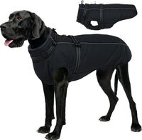 Dog Coat for Large Dogs Waterproof Dog Jacket with Harness Built in – Essentials for Dogs - XX-Large / Black