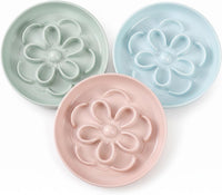 Melamine Cat Slow Feeder Bowl Set - Green & Blue & Pink / 3 PACK