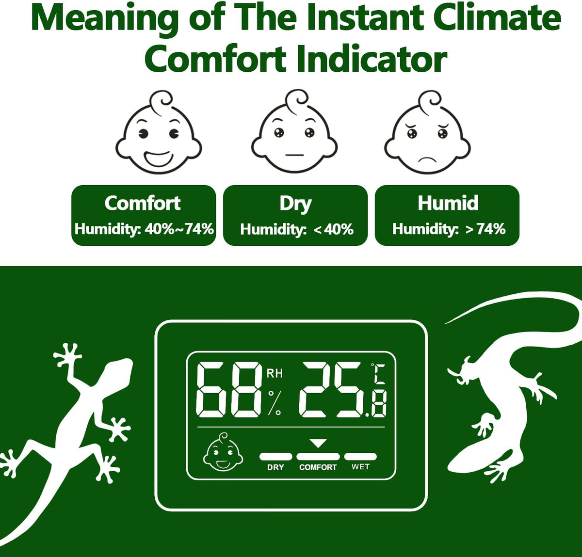 Reptile Thermometer and Hygrometer - KD40-White / 1Pack - image 4