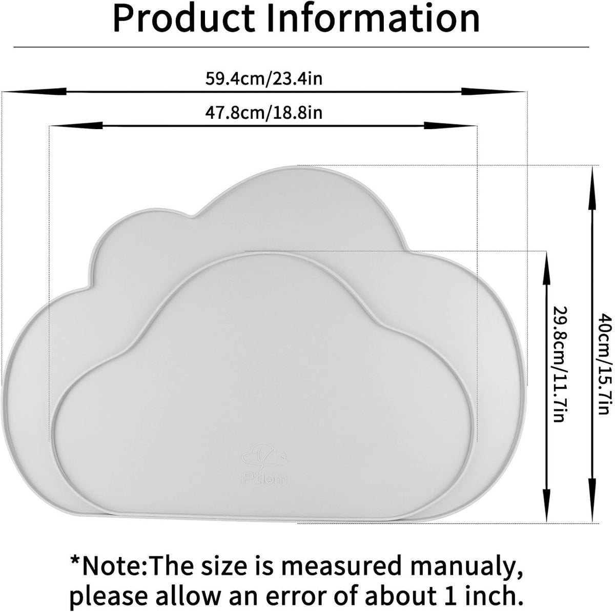 Silicone Pet Placemat for Dogs and Cats - 23.4"L x 15.7"W / Light Gray - image 2