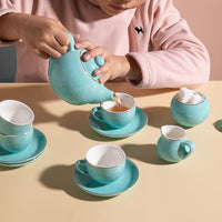 Sweejar porcelain tea set for little girls in pumpkin shape with teapot, cups and saucers - view 15