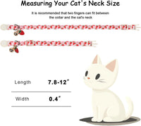2 Pack Cute Cat Collars - Cartoon Bee Ladybug Breakaway Cat Collar with Bell & Matching Pendant - Pink Strawberry&Bow - image 4