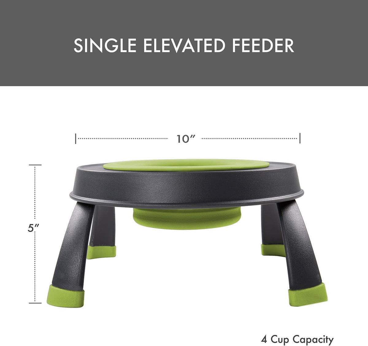 Dexas Pets Elevated Pet Feeder, 4 Cup Capacity - Large/4 Cup Capacity / Green - image 2