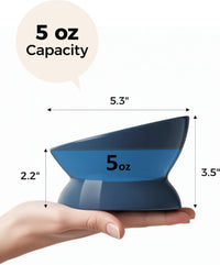 Elevated Cat Food Bowl, 5 Oz Ceramic Raised and Tilted Water Bowl, Anti Vomiting and Protect Pets' - Deep Blue / 5 OZ - 1 Pack - image 2