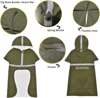 Dog Raincoat Waterproof Hooded, Medium Dogs - Green / 3XL-Fit for 33 to 44 pounds - image 4