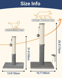Cat Scratching Post, Cat Scratchers for Indoor Cats with Toys – Essentials for Cats - 21.6" / Light Gray - image 3