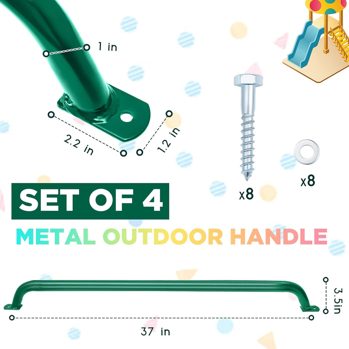 Lounsweer 2 Pcs, Long Grab Bars - 4 / Green / 37 Inch - image 2
