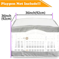 2 Pack Dog Playpen Cover and Bottom Pad Fits for 36 Inch 4 Panels Pet - PureGray - image 2