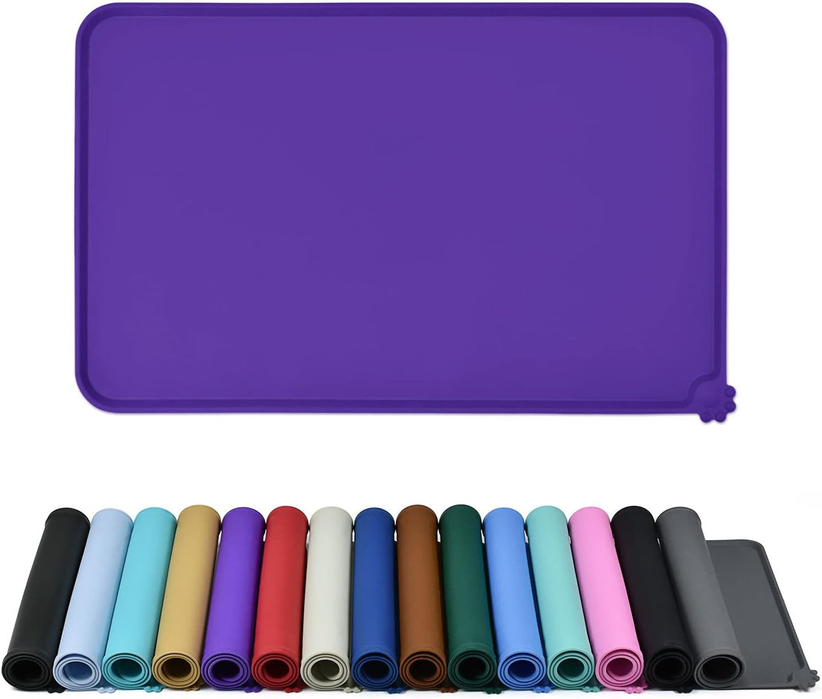 Reopet Silicone Pet Feeding Mat - Purple / 24" x 16"