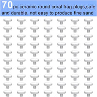 Ceramic White Coralline Coral frag Plugs Coral frag Base Round 20pc – Essentials for Fish - round，24mm，70pcs - image 3