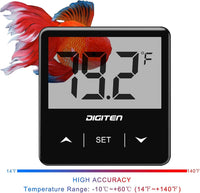 DIGITEN Aquarium Thermometer Digital Fish Tank Thermometer with Large - Black - image 3