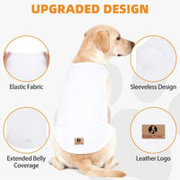 2-pack yellow and light grey cotton dog tank tops for large dogs - view 3